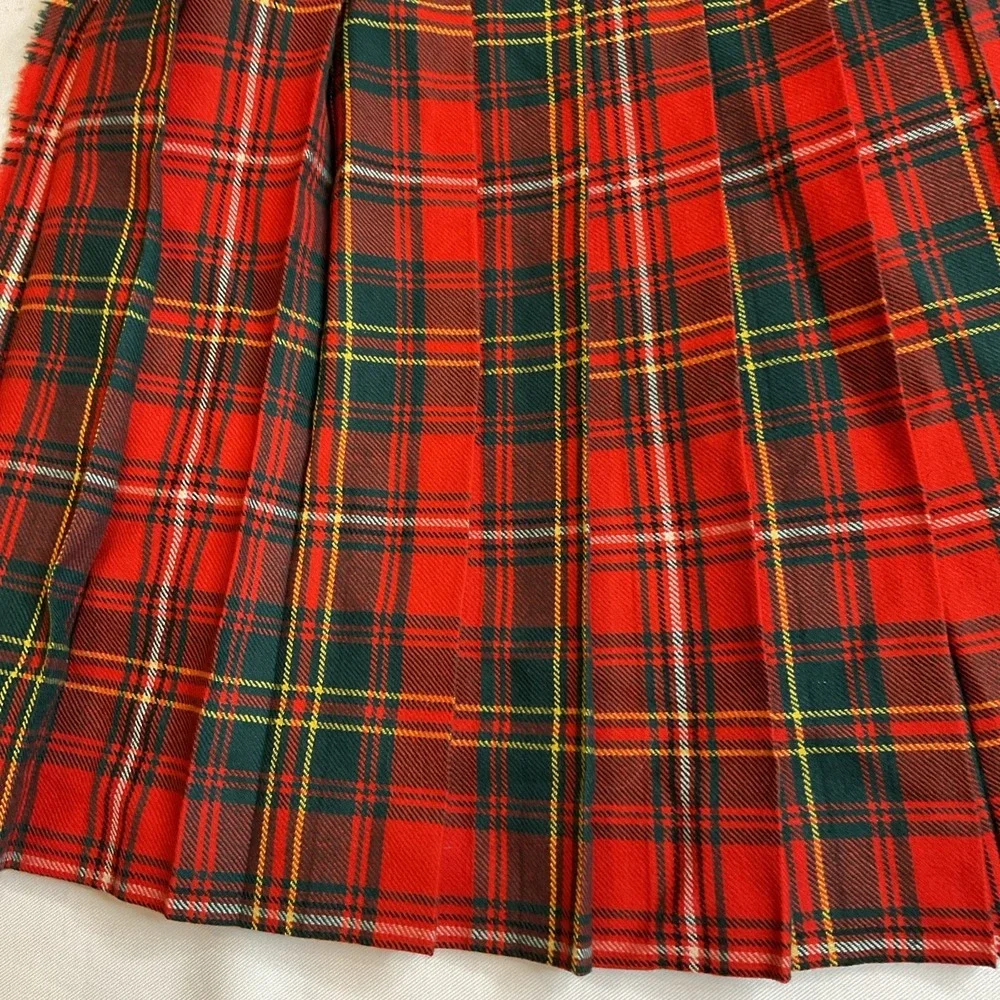 Aljean Plaid Kilt Skirt Pleated Wool Size Small Classic Preppy‎ Holiday Normcore